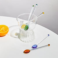 Multifunctional Heat-Resistant Glass Dessert Spoon Colored Candy Cane Spring Sweets Cocktails