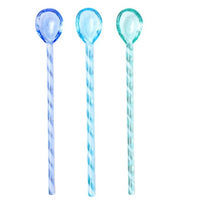 Multifunctional Heat-Resistant Glass Dessert Spoon Colored Candy Cane Spring Sweets Cocktails
