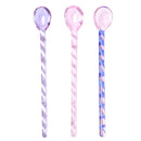 Multifunctional Heat-Resistant Glass Dessert Spoon Colored Candy Cane Spring Sweets Cocktails
