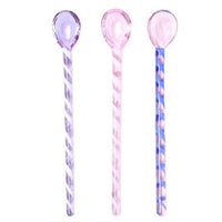 Multifunctional Heat-Resistant Glass Dessert Spoon Colored Candy Cane Spring Sweets Cocktails