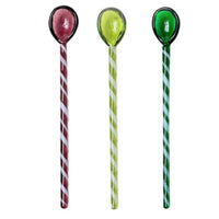 Multifunctional Heat-Resistant Glass Dessert Spoon Colored Candy Cane Spring Sweets Cocktails