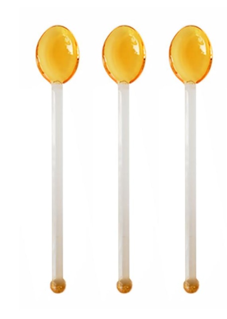 Multifunctional Heat-Resistant Glass Dessert Spoon Colored Candy Cane Spring Sweets Cocktails