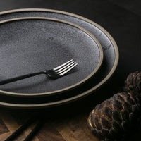 Ceramic Round Black Casted Iron Dinner Plate
