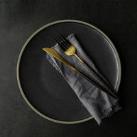Ceramic Round Black Casted Iron Dinner Plate