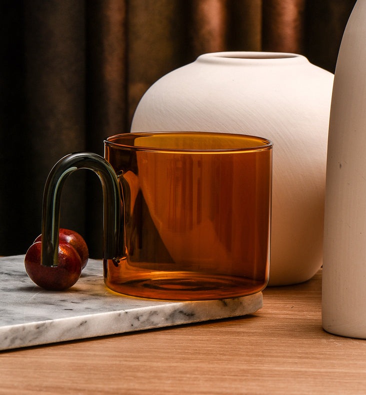 Glass Cup contrast color creative design