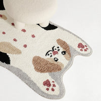 Abstract Polyester floor mat Funny Cat and Dog