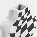Ceramic Vases Flower Checkered Design with Various Sizes