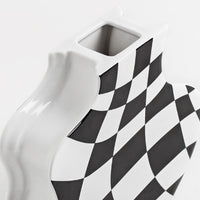 Ceramic Vases Flower Checkered Design with Various Sizes