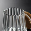 Round Cone Transparent Glass Bamboo Container