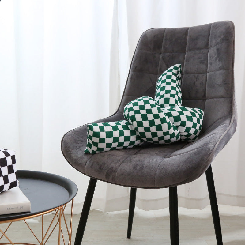 Checked Oversized Knot Pillow Twist Pillow Cushion Home Decoration
