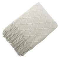 rectangle plaid knitted geometric line patterns blanket with tasselrectangle plaid knitted geometric line patterns blanket with tassel