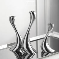 Chrome Wave Candle Holders-Letifly Lights and Decor