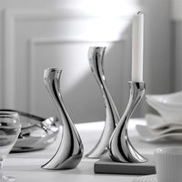 Chrome Wave Candle Holders-Letifly Lights and Decor