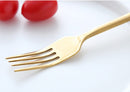 stainless steel matte mirror glaze finish gold cutlery set
