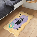 Bath Mat Checked Modern Design Cloud shape Fun Room Decor