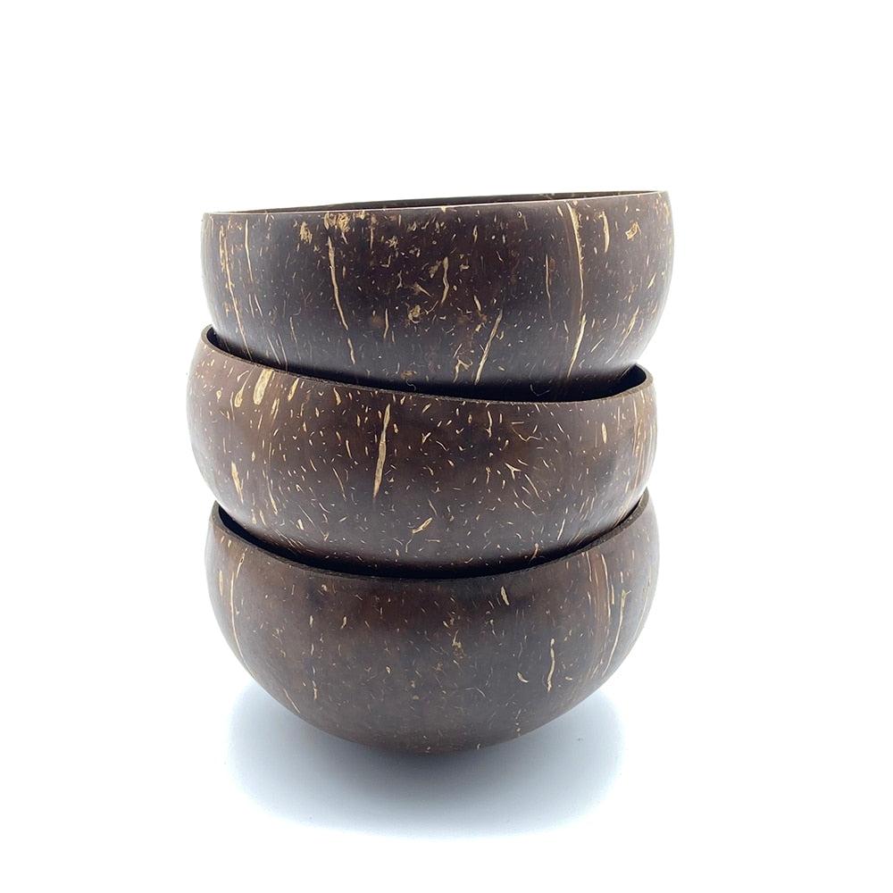 Round Brown Coconut Bowls