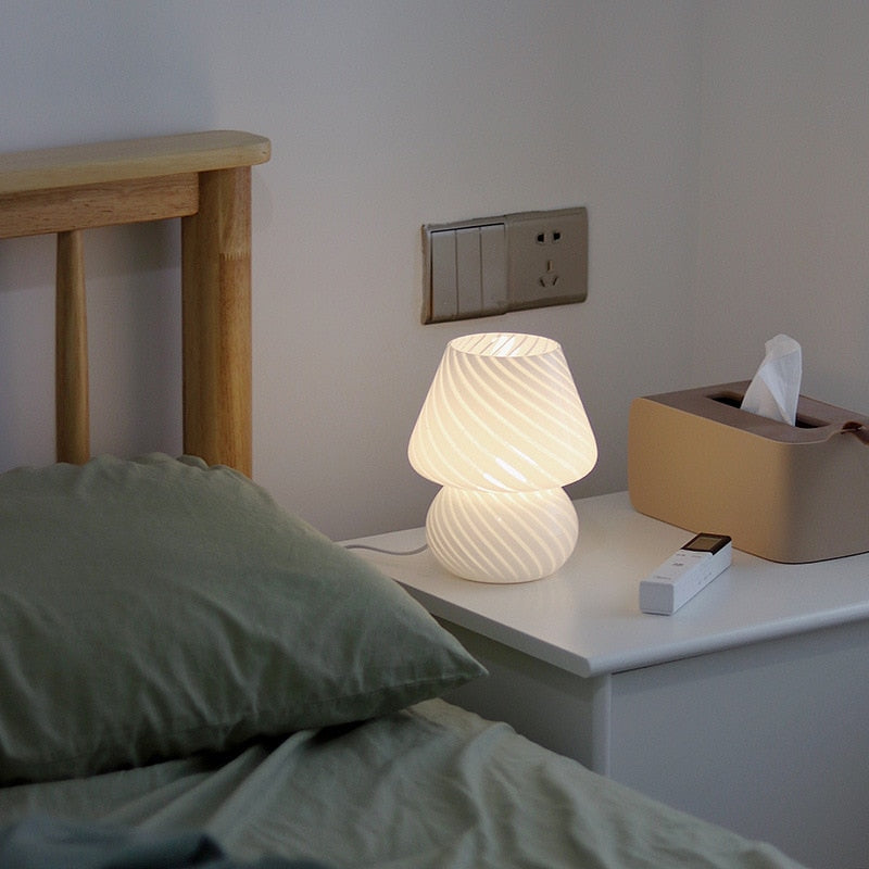 Coco Swirl Glass Table Lamp-Letifly Lights and Decor