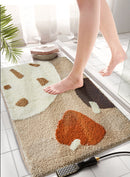 Rectangle Abstract Thick Latte Carpet