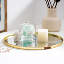 Decorative Accents Metal Glass Jewelry Display Plate Geometric Mirror Tray
