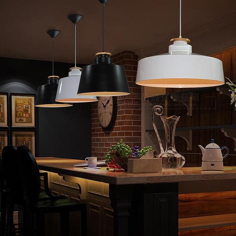 Contrast Metal & Wood Pendant Lights