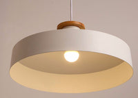 round dome cone white metal wood pendant lights