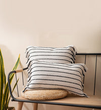 Contrast Stitch Cotton Pillow Cover-Letifly Lights and Decor