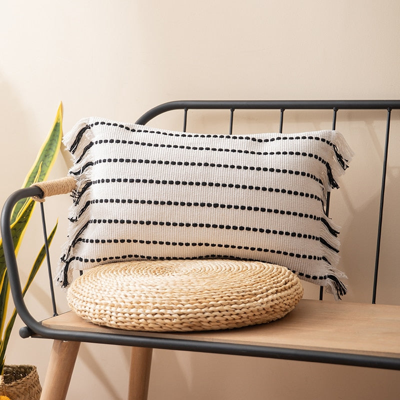 Contrast Stitch Cotton Pillow Cover-Letifly Lights and Decor