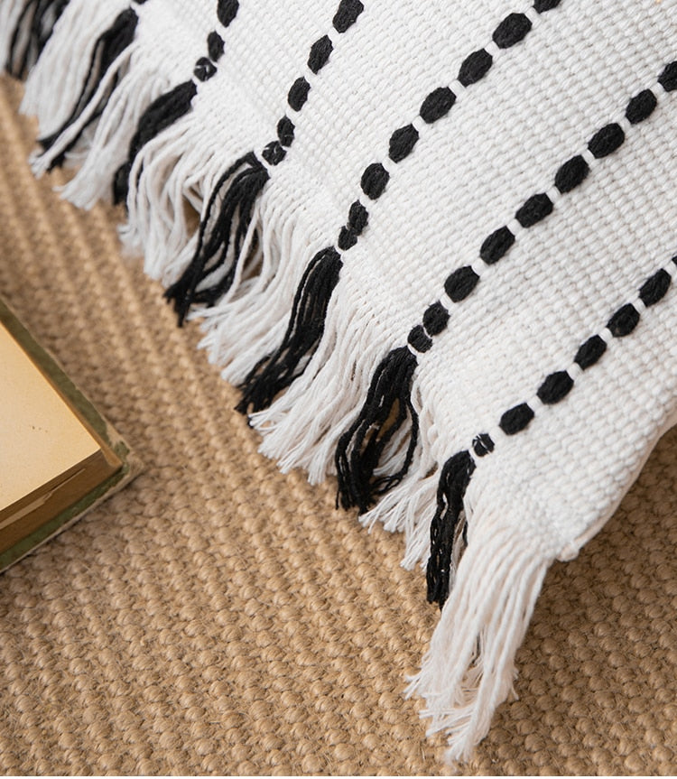 Contrast Stitch Cotton Pillow Cover-Letifly Lights and Decor