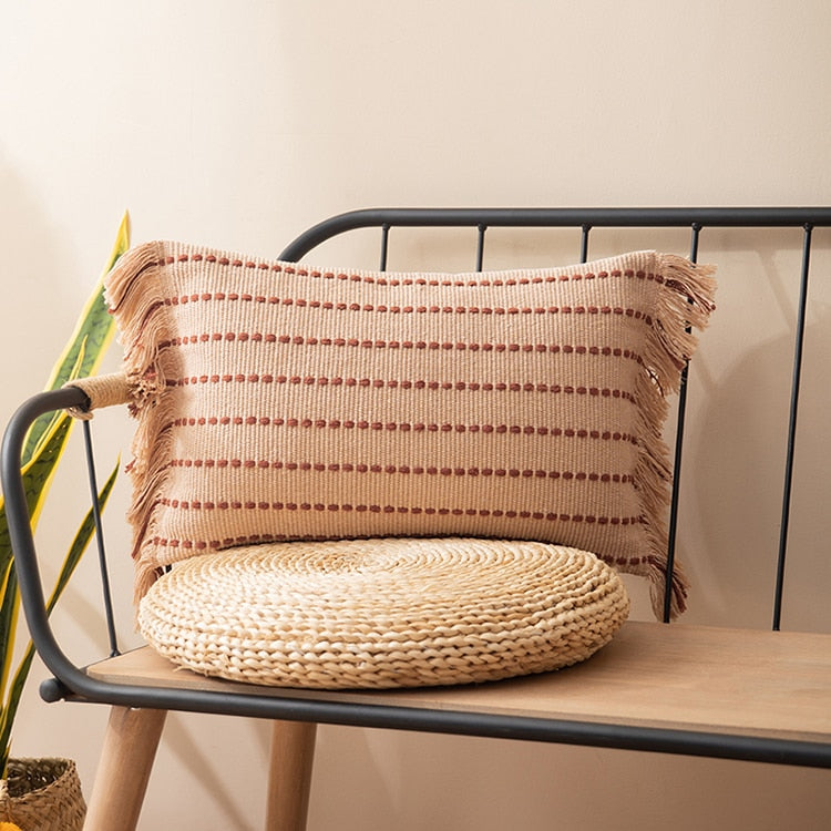 Contrast Stitch Cotton Pillow Cover-Letifly Lights and Decor