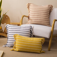 Contrast Stitch Cotton Pillow Cover-Letifly Lights and Decor