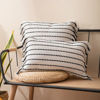Contrast Stitch Cotton Pillow Cover-Letifly Lights and Decor