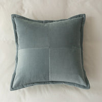 Square Vintage Blue Ribbed Pillowcase 