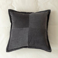 Square Gray Ribbed Pillowcase 