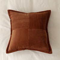 Square Rust Red Ribbed Pillowcase 