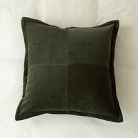 Square Army Green Ribbed Pillowcase 