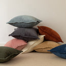 Square Red Blue Gray Ivory Camel Green Pink Ribbed Pillowcase 