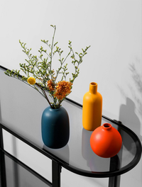 ceramic orange yellow blue decoration vase