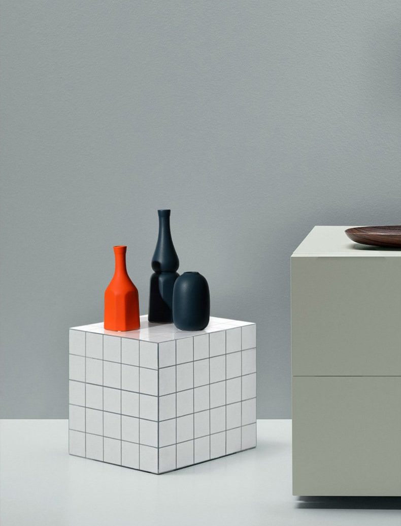 ceramic orange  blue decoration vase