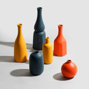 ceramic orange yellow blue decoration vase