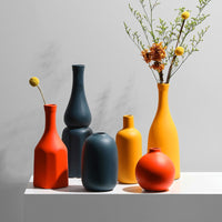 ceramic orange yellow blue decoration vase