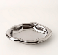 Decorative Accents Cookies & Chrome Plated Ceramic Tray & Dish