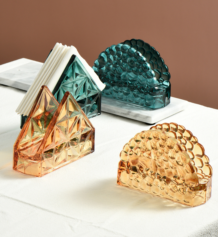 Crown Jewels Glass Napkin Holder-Letifly Lights and Decor