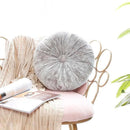 European Style Round Solid Seat Cushion Velvet Fabric Back Cushion Sofa Pillow Bed Pillow grey