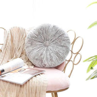 European Style Round Solid Seat Cushion Velvet Fabric Back Cushion Sofa Pillow Bed Pillow grey