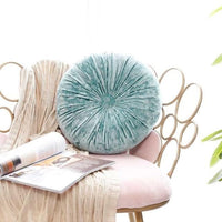 European Style Round Solid Seat Cushion Velvet Fabric Back Cushion Sofa Pillow Bed Pillow aqua