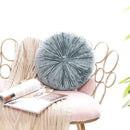 European Style Round Solid Seat Cushion Velvet Fabric Back Cushion Sofa Pillow Bed Pillow powder blue