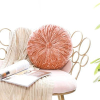 European Style Round Solid Seat Cushion Velvet Fabric Back Cushion Sofa Pillow Bed Pillow blush coral
