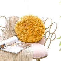 European Style Round Solid Seat Cushion Velvet Fabric Back Cushion Sofa Pillow Bed Pillow orange yellow