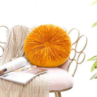 European Style Round Solid Seat Cushion Velvet Fabric Back Cushion Sofa Pillow Bed Pillow orange