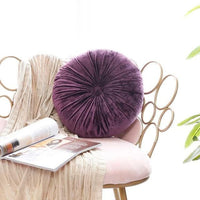 European Style Round Solid Seat Cushion Velvet Fabric Back Cushion Sofa Pillow Bed Pillow plum